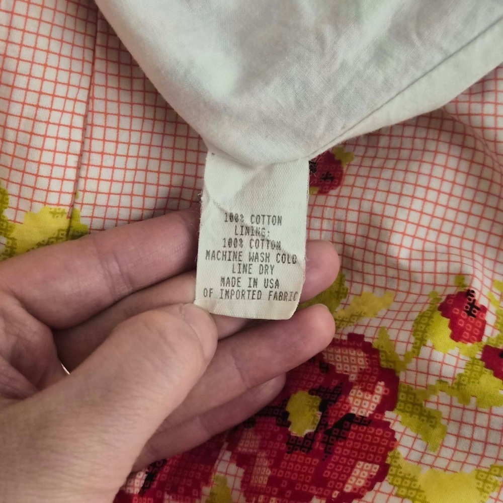 Betsey Johnson Pink Grid Windowpane Plaid Geometric Rose Prairie Farm Dress US 0 - Picture 7 of 10
